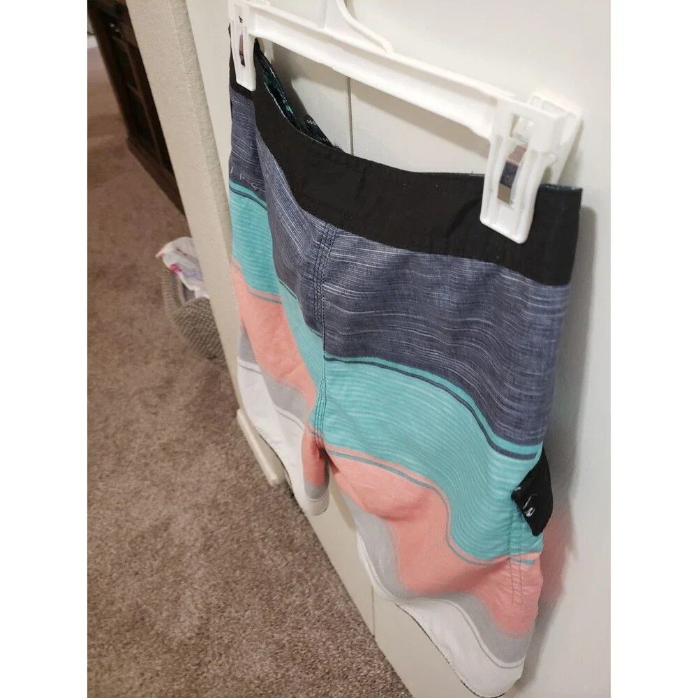 Rip Curl Surf Craft 28” Draw-String Board Shorts Color-Block Blue/Gray/Aqua